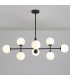 Lámpara negra colgante Doris 95cm – Diseño moderno con tulipas opal
