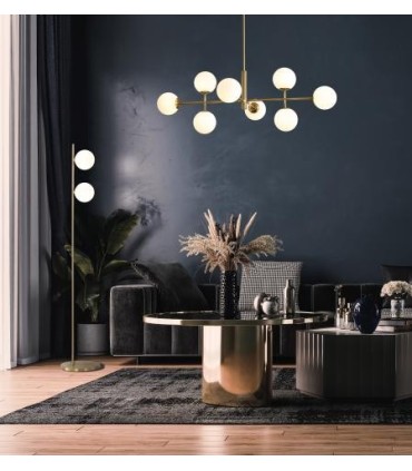 Lámpara dorada colgante Doris 95cm – Diseño moderno en oro opal