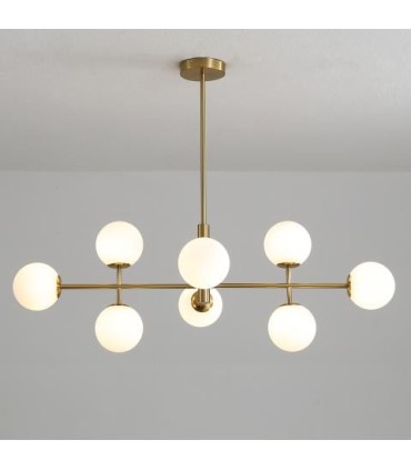 Lámpara dorada colgante Doris 95cm – Diseño moderno en oro opal