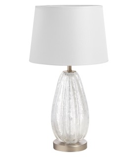 Lámpara de mesa Buble Cristal Cromo Mate con diseño efecto burbuja y acabado sofisticado