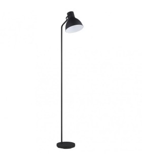 Pie de Salón Epsilon Negro con estructura metálica y cabezal blanco orientable