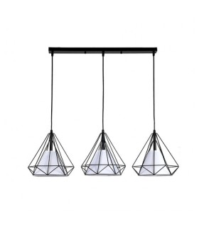 Regleta Tosco 3xE27 Negro de 60x25 cm con diseño industrial