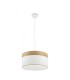 Lámpara colgante Cloe Blanco/Blanca de 40 cm con acabado en madera clara