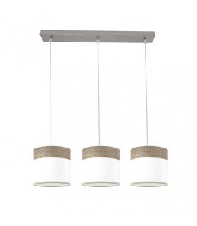 Regleta Cloe Níquel/Blanca con acabado en madera gris y diseño moderno