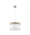 COLGANTE CLOE  NIQUEL/BLANCA-MADERA GRIS 40 CM